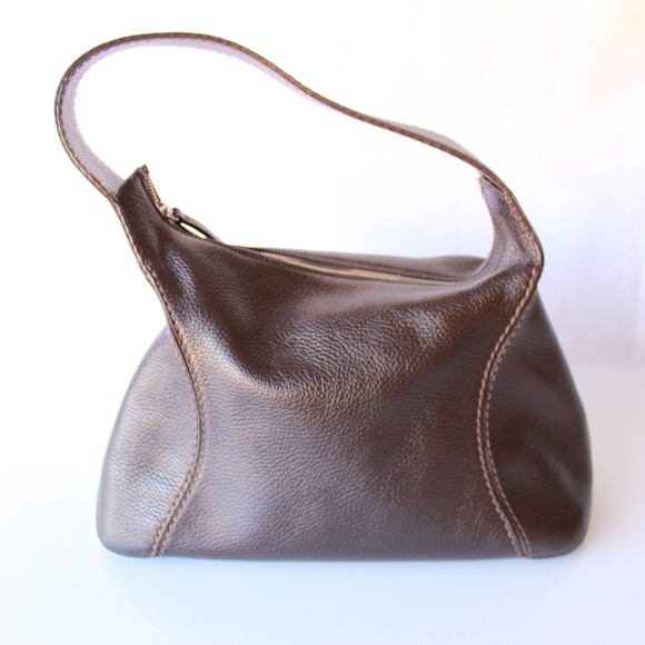 Tod's Authentic Mocassino Zip tote Bag Brown RARE Made IN Italy - Picture 5 of 10